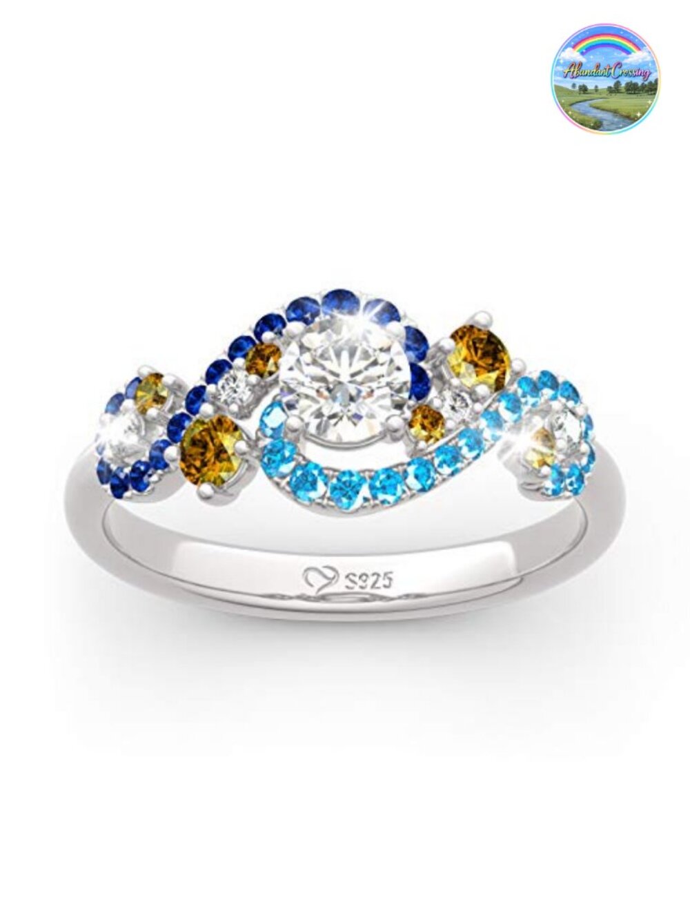 Sterling Silver Van Gogh Starry Night Statement Ring Annual Gift Jewelry Box